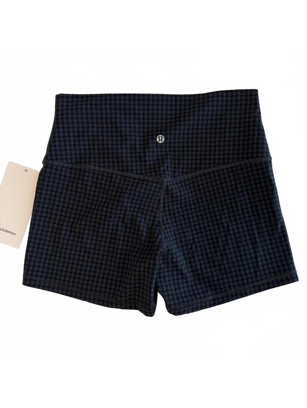 NWT Lululemon Align High-Rise Short 4" Micro Houndstooth Blue Multi Sz 10 - Picture 4 of 6